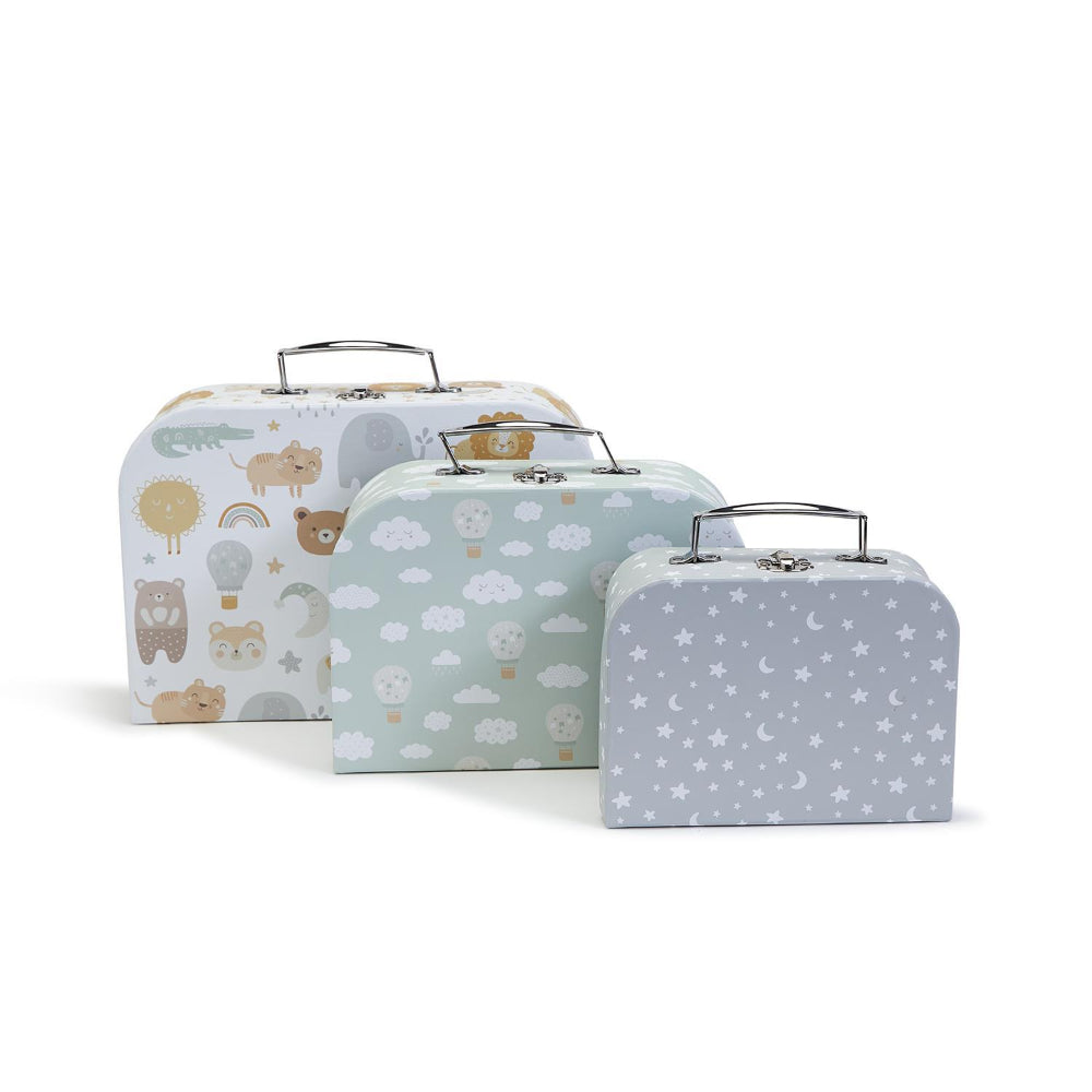 Two's Company Nesting Storage Suitcase Boxes - Set of 3