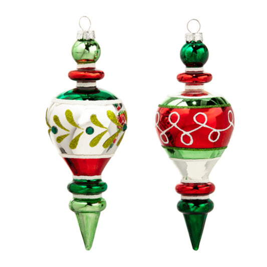 7" Multicolor Finial Ornament