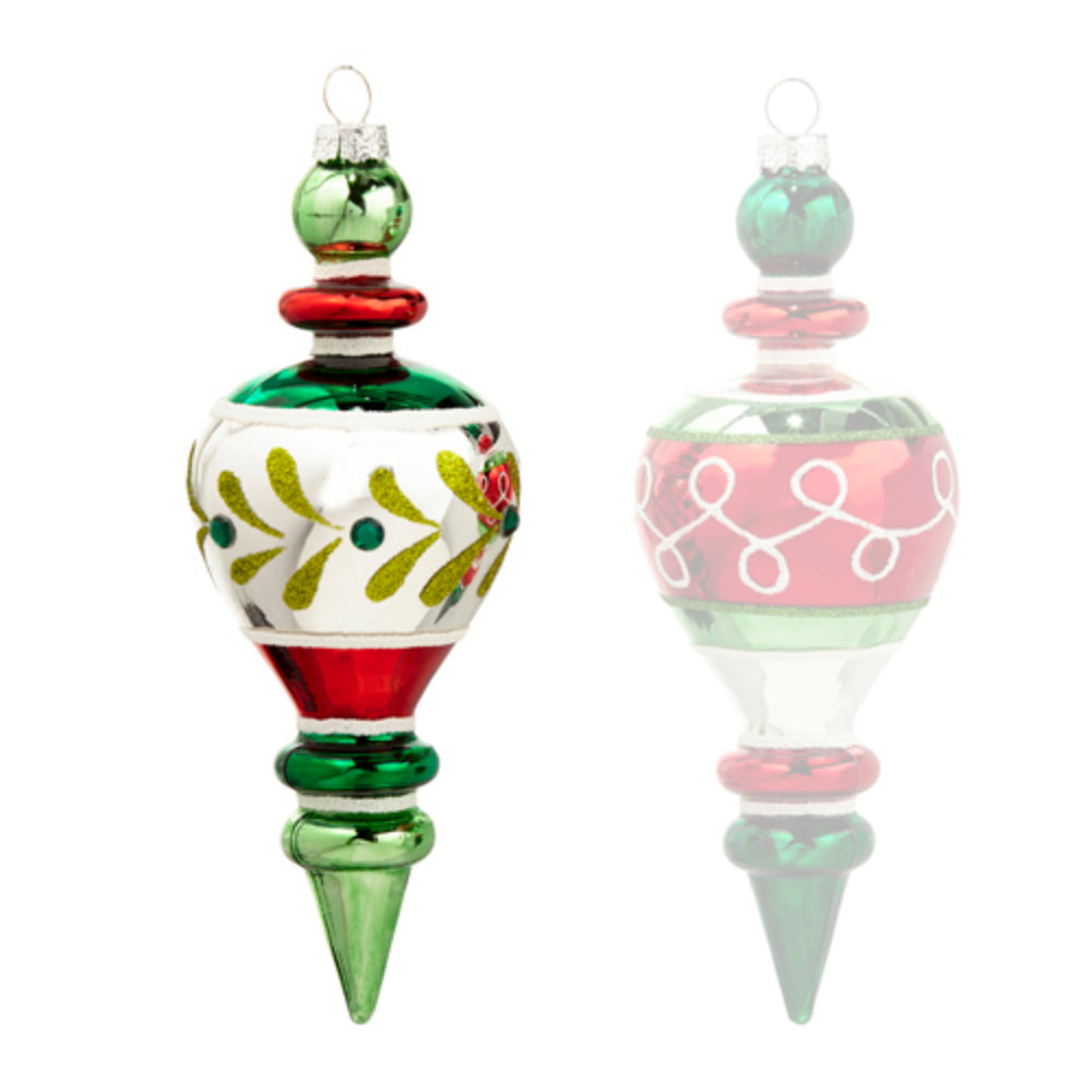 7" Multicolor Finial Ornament