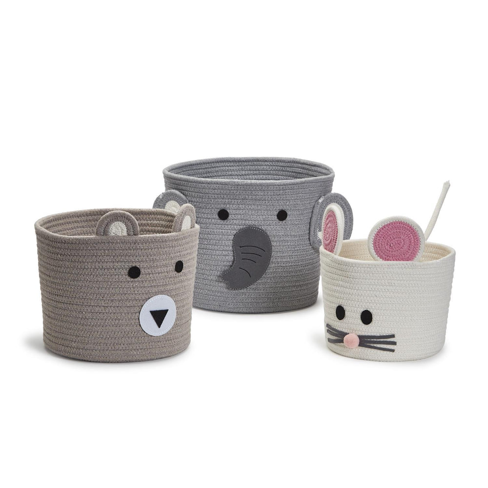 Two's Company Animal Hand-Crafted Rope Baskets