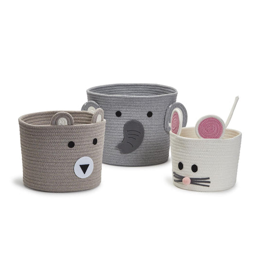 Two's Company Animal Hand-Crafted Rope Baskets