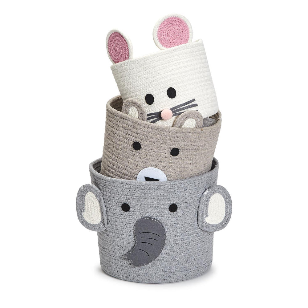 Two's Company Animal Hand-Crafted Rope Baskets