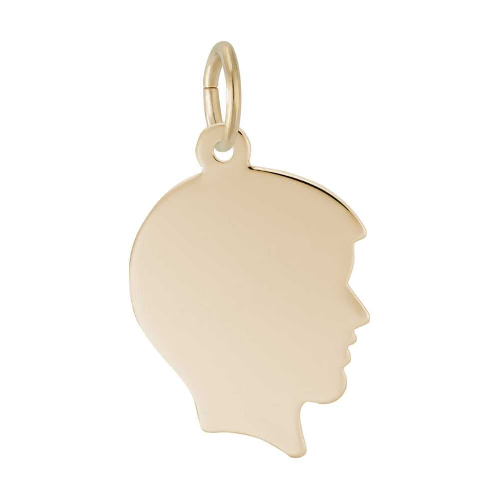 Gold Boy's silhouette Charm facing right