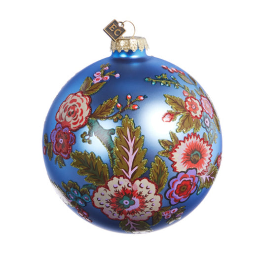 4.75" Vintage Floral Ball Ornament
