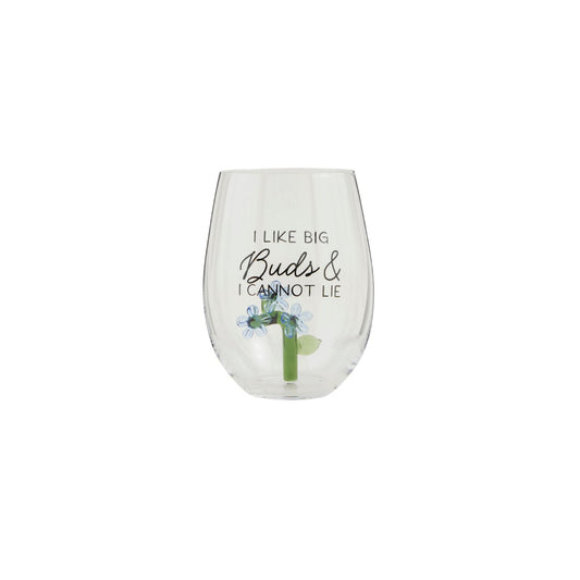Mud Pie Floral Icon Wine Glass