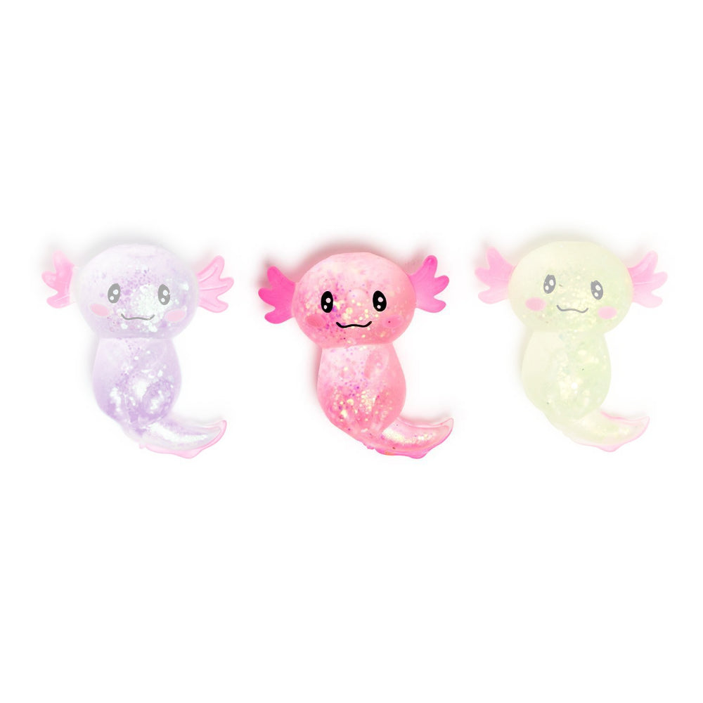 Two's Company Squishy Glitter Axolotl Toy