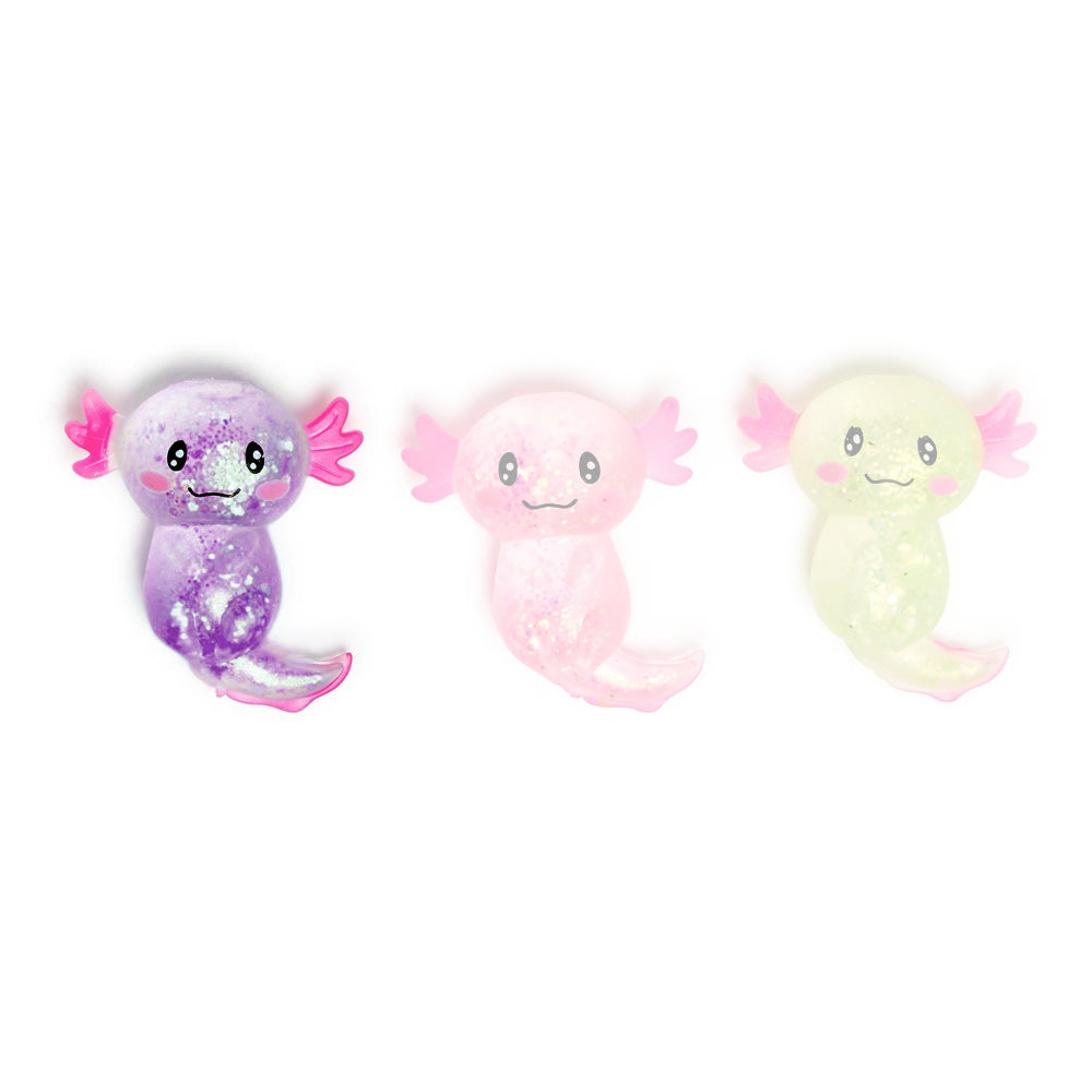 Two's Company Squishy Glitter Axolotl Toy