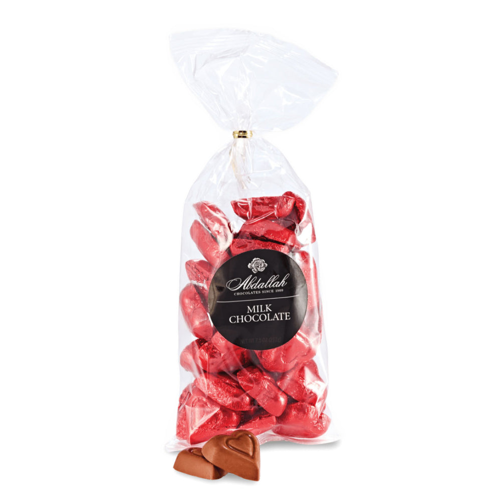 Abdallah Candies 7.5oz Bag Milk Chocolate Hearts