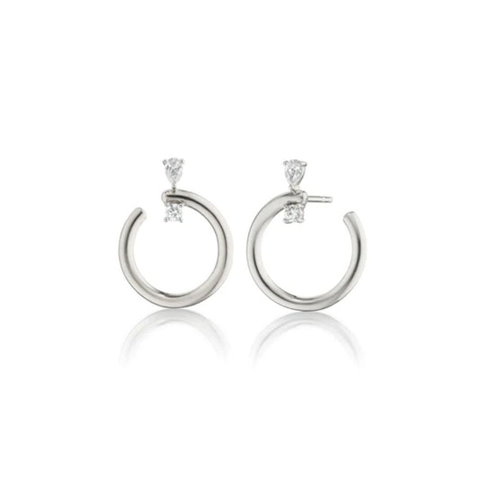 Monica Rich Kosann Midi Galaxy Wrap Hoop Earrings with White Sapphires