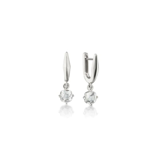 Monica Rich Kosann "Points North" Sterling Silver Earrings with Rock Crystal