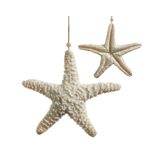 Raz Imports 5.75" Ivory Glitter Starfish Ornament