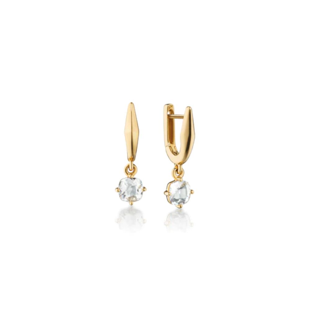 MRK 18k Gold "Points North" Earring with Rock Crystal