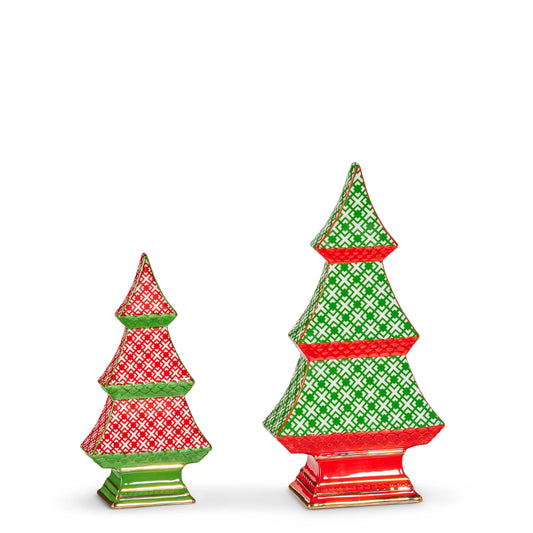 Raz Imports 9.25" Geo Pattern Tabletop Trees