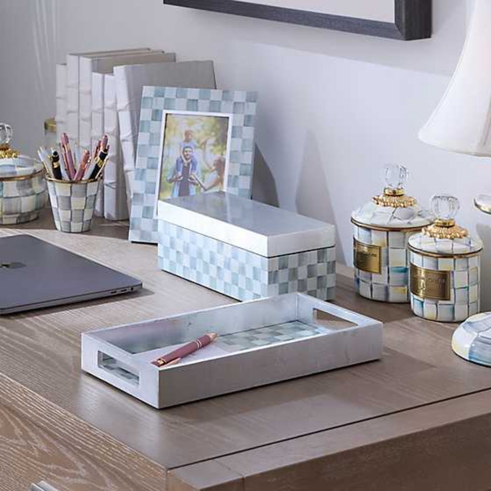 MacKenzie-Childs Sterling Check Small Lacquer Decorative Box