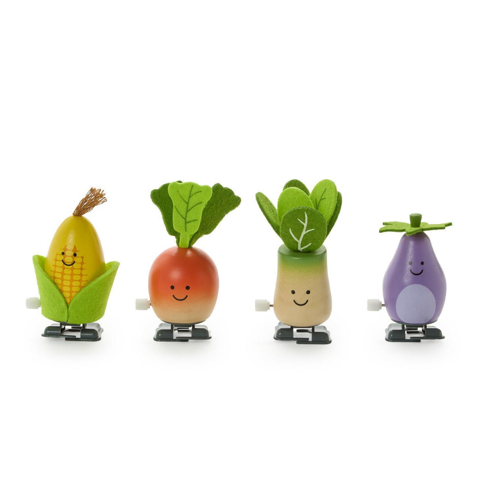 Two's Company Wooden Vegetable Wind Up Toy