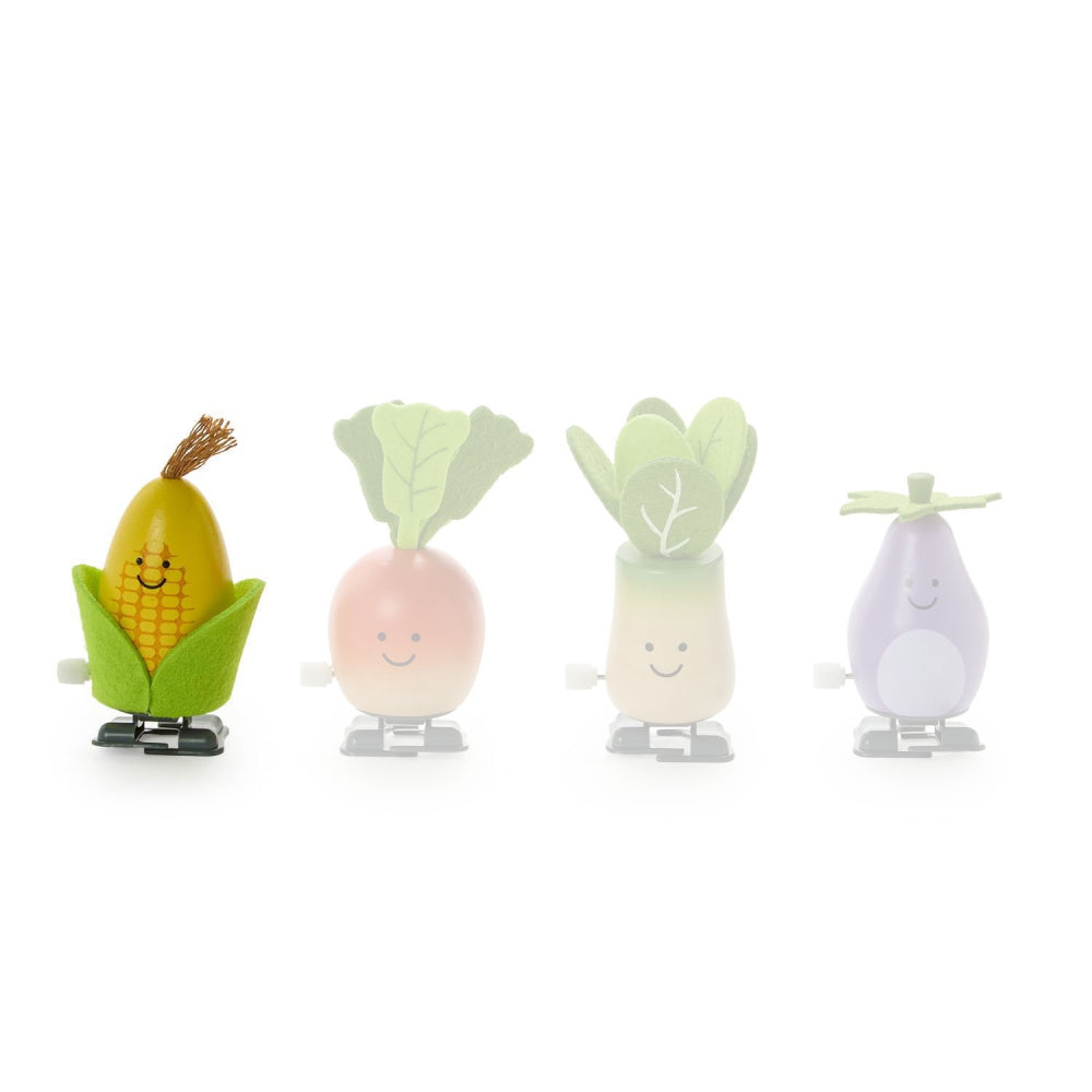 Two's Company Wooden Vegetable Wind Up Toy
