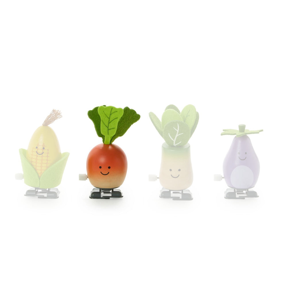 Two's Company Wooden Vegetable Wind Up Toy