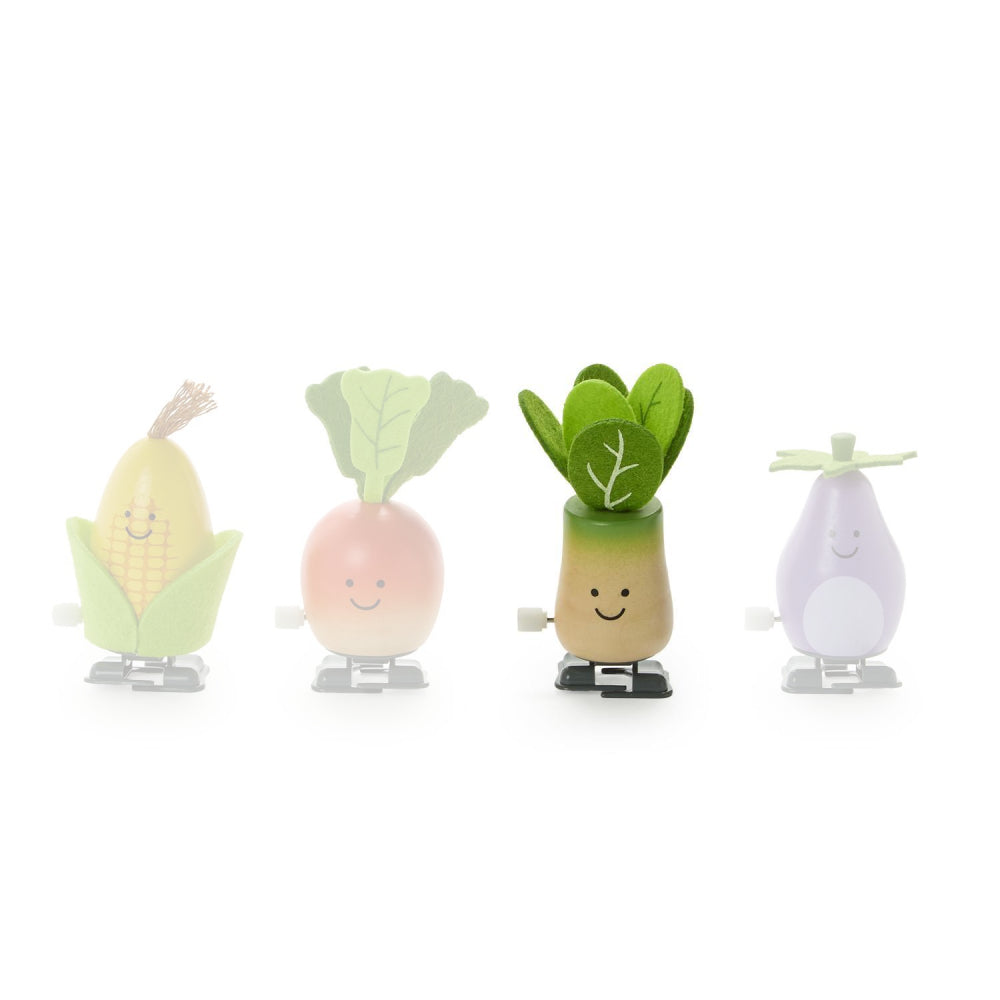 Two's Company Wooden Vegetable Wind Up Toy