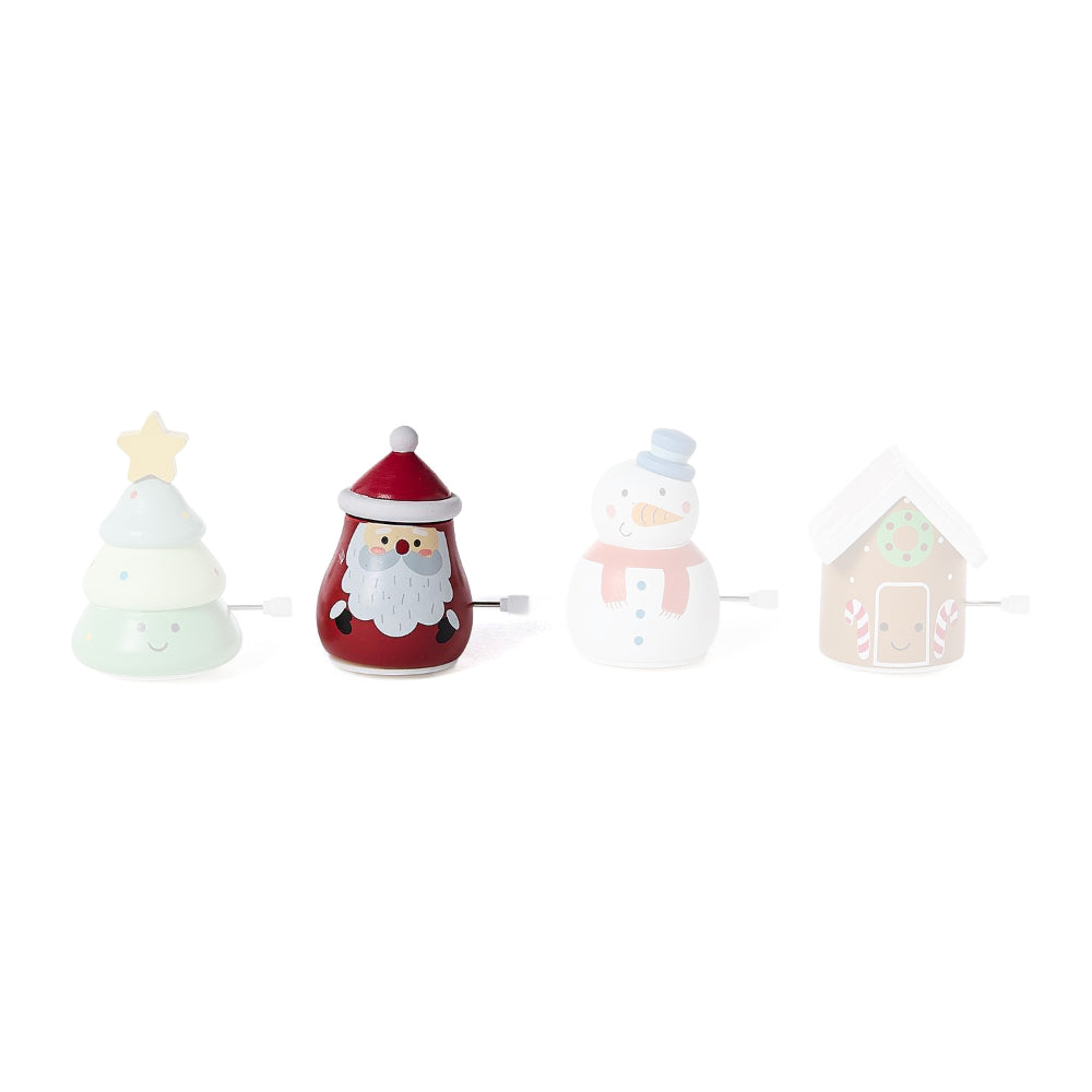 Santa wind up toy on a white backround. 