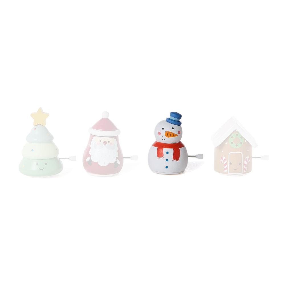 Snowman wind up toy on a white backround. 