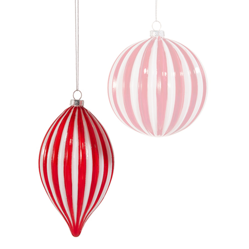 Raz Imports 4" Red and White Striped Ornament