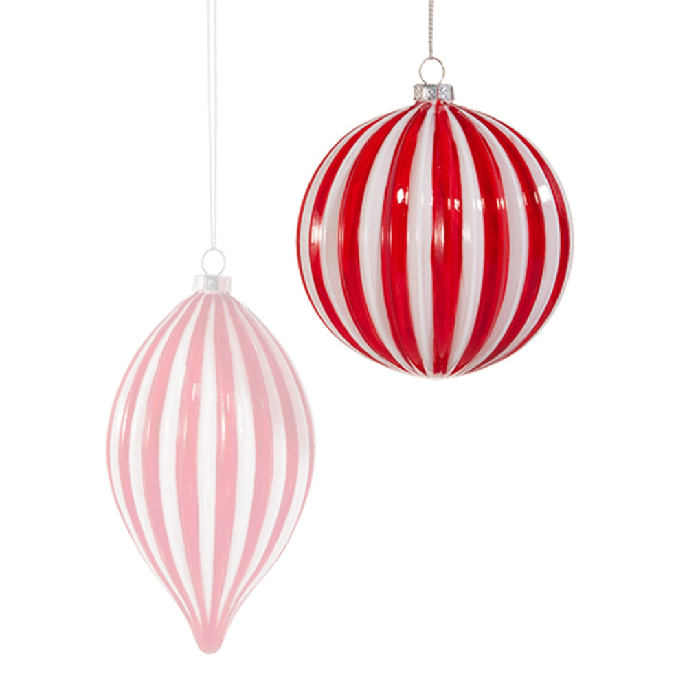 Raz Imports 4" Red and White Striped Ornament