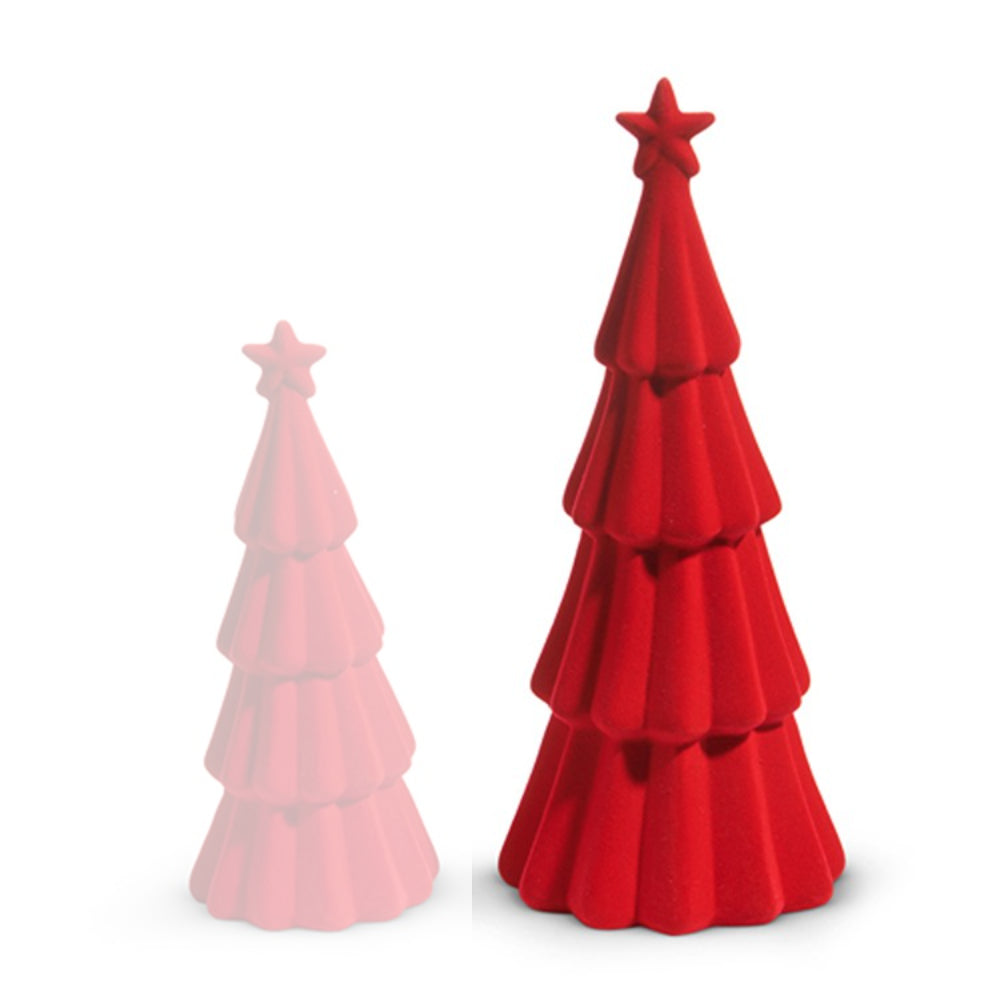 Raz Imports Red Tiered Flocked Trees