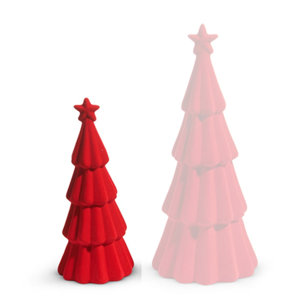 Raz Imports Red Tiered Flocked Trees