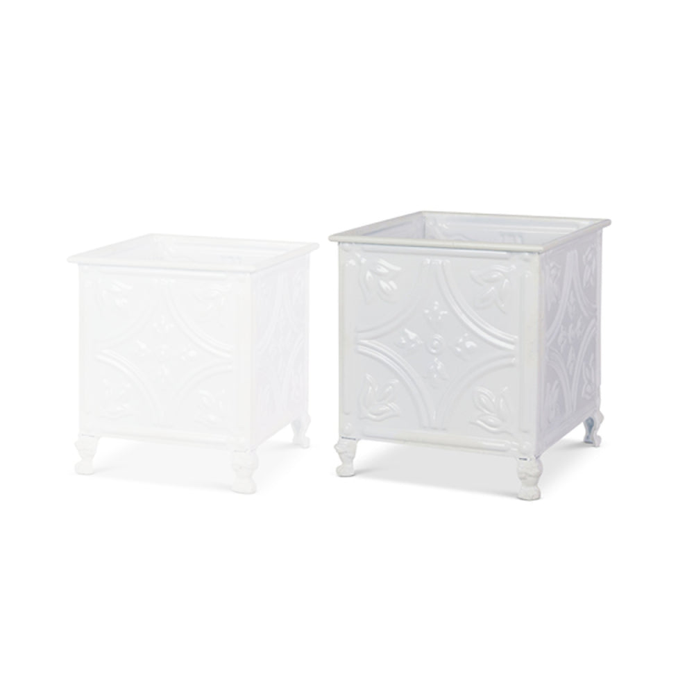 Raz Imports 10.75" White Tile Planters