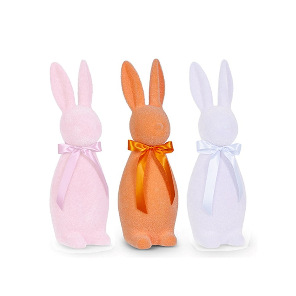 Raz Imports 18.5" Sherbet Flocked Bunny