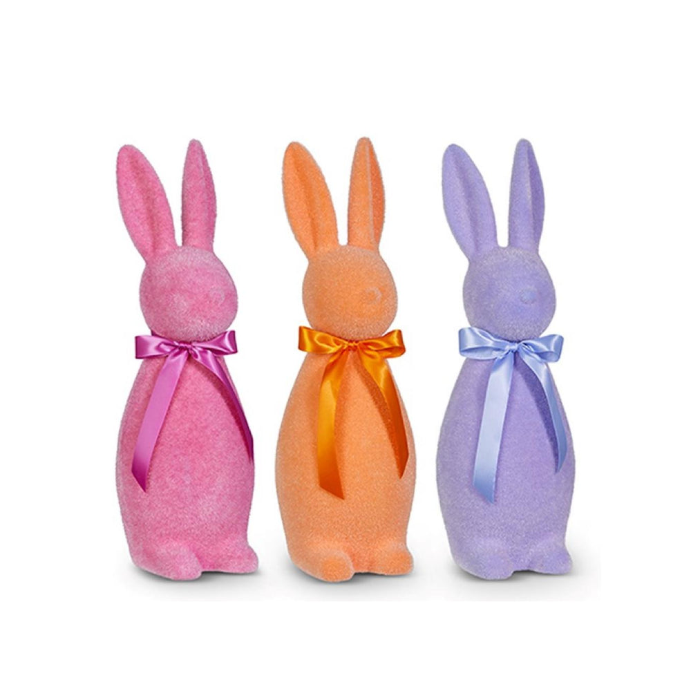 Raz Imports 18.5" Sherbet Flocked Bunny