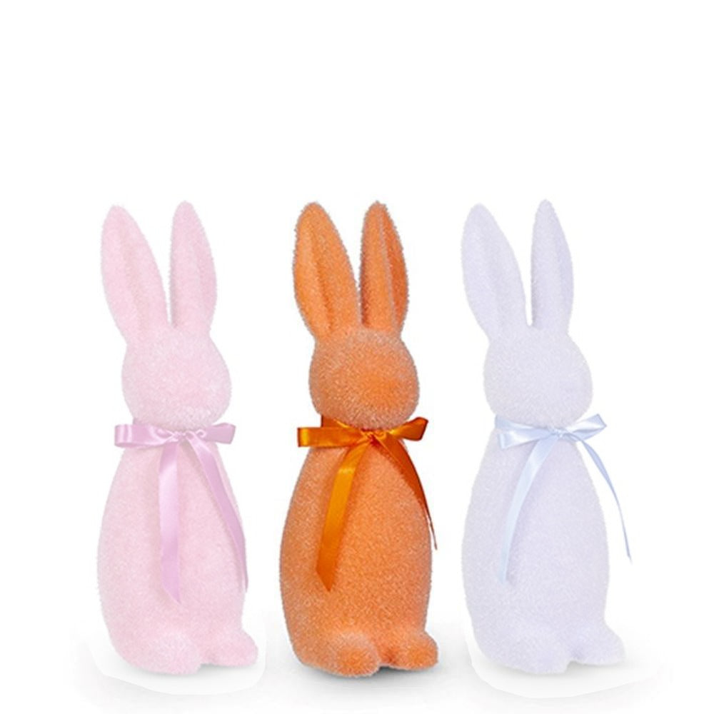 Raz Imports 11.5" Sherbet Flocked Bunny