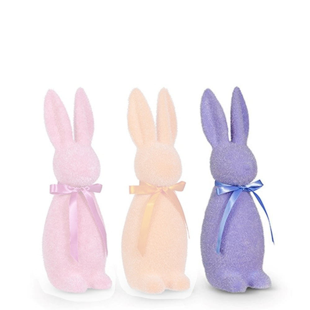 Raz Imports 11.5" Sherbet Flocked Bunny