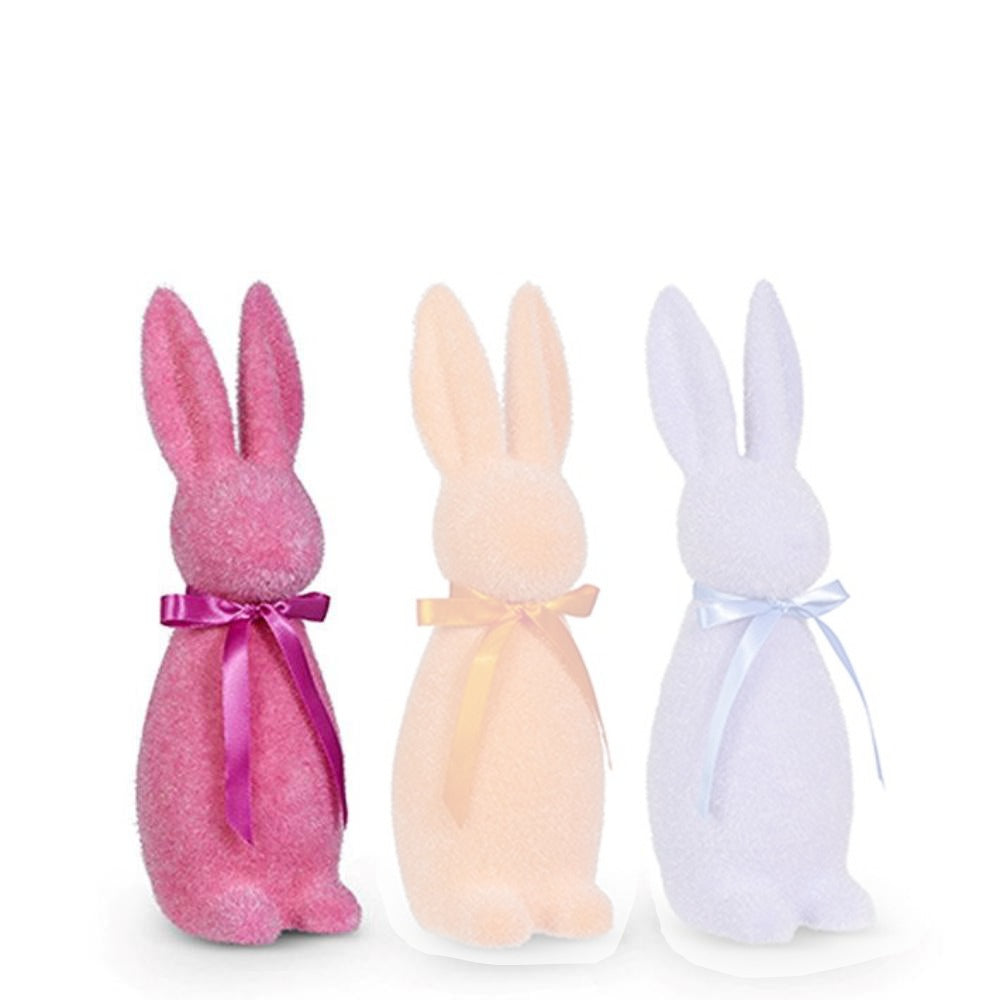 Raz Imports 11.5" Sherbet Flocked Bunny
