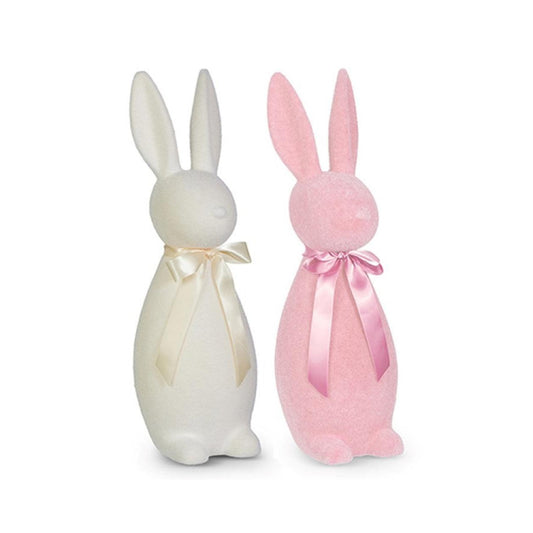 Raz Imports 16" Pale Flocked Bunny