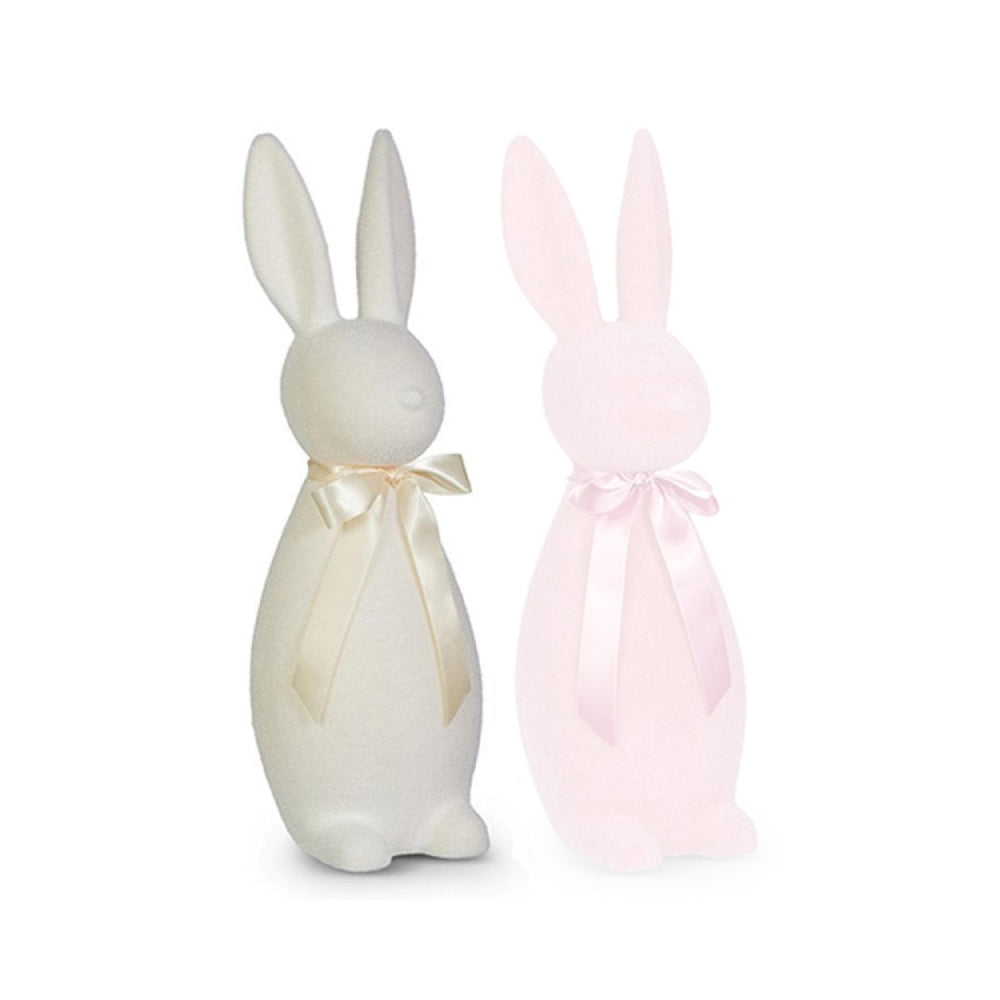 Raz Imports 16" Pale Flocked Bunny