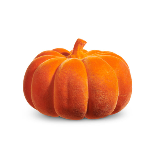 Raz Imports 12" Orange Flocked Pumpkin