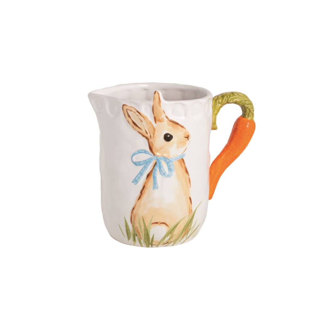 Mud Pie Bunny Carrot Handle Pitcher