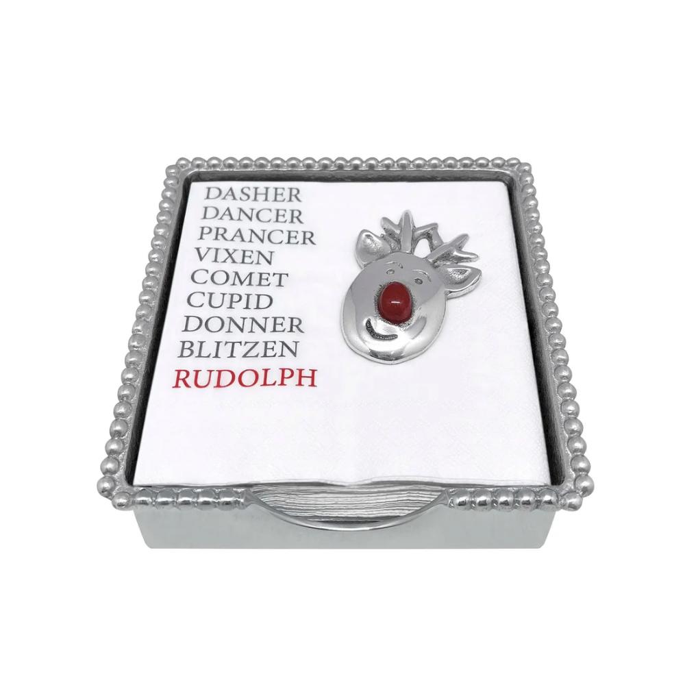 Mariposa Rudolph Beaded Napkin Box Set