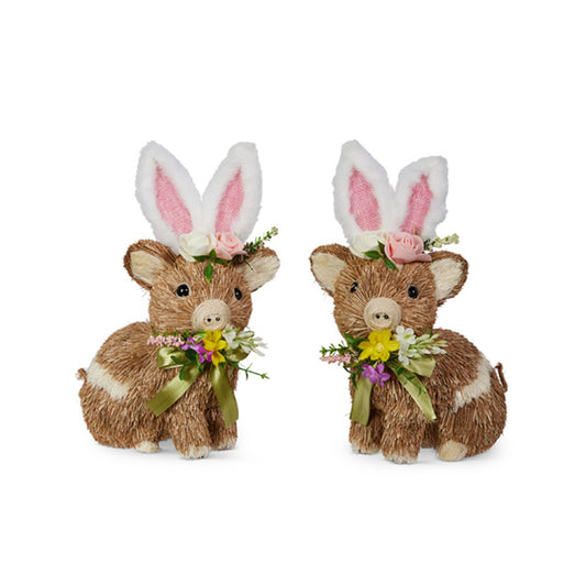 Raz Imports 10" Pig with Bunny Ears