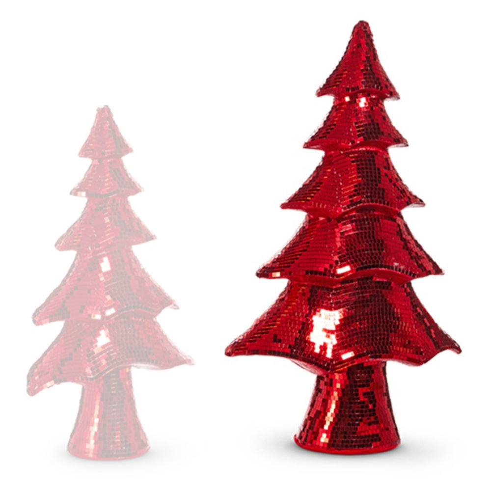 Raz Imports Red Layered Disco Ball Trees