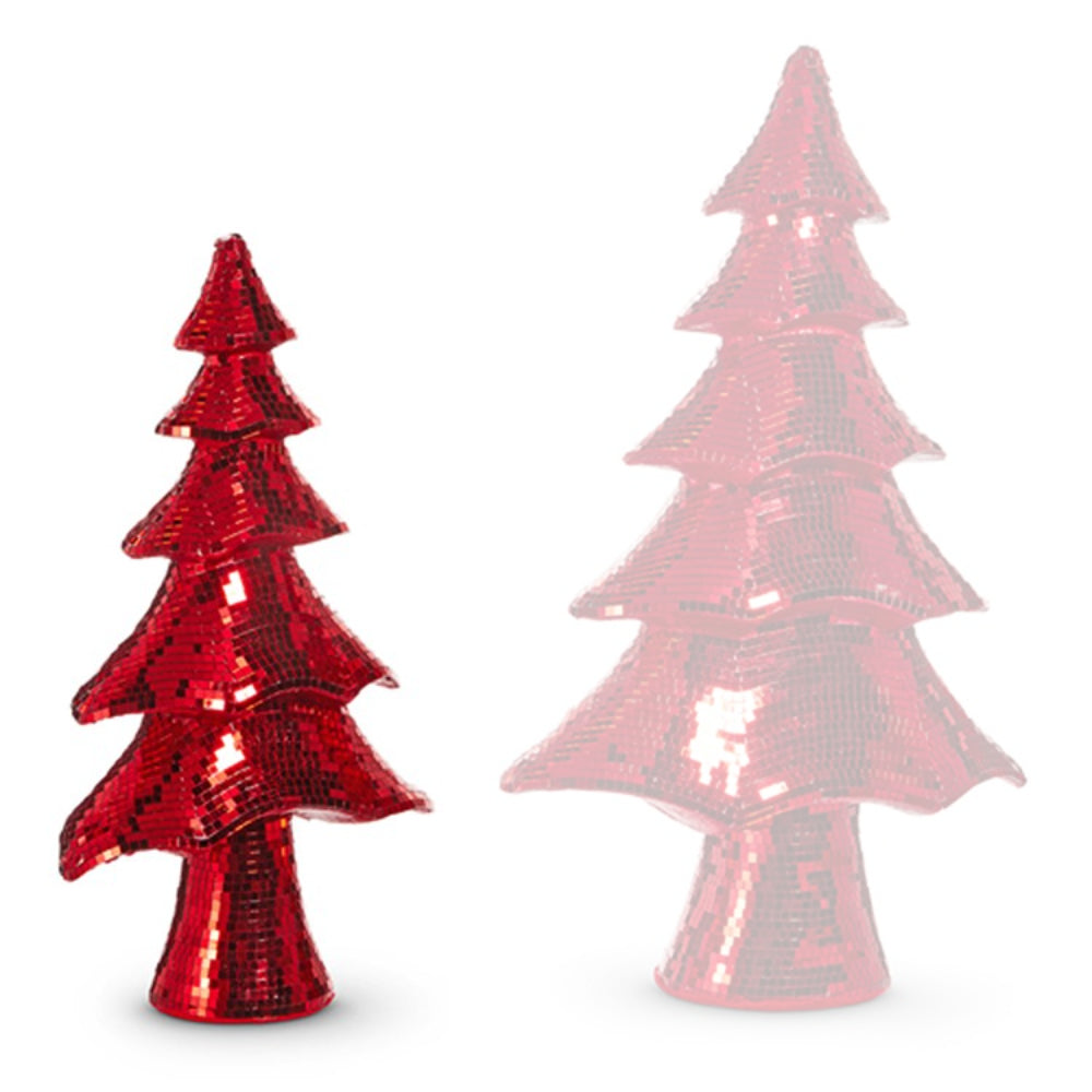 Raz Imports Red Layered Disco Ball Trees