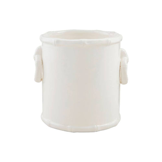 Mud Pie White Bamboo Utensil Holder