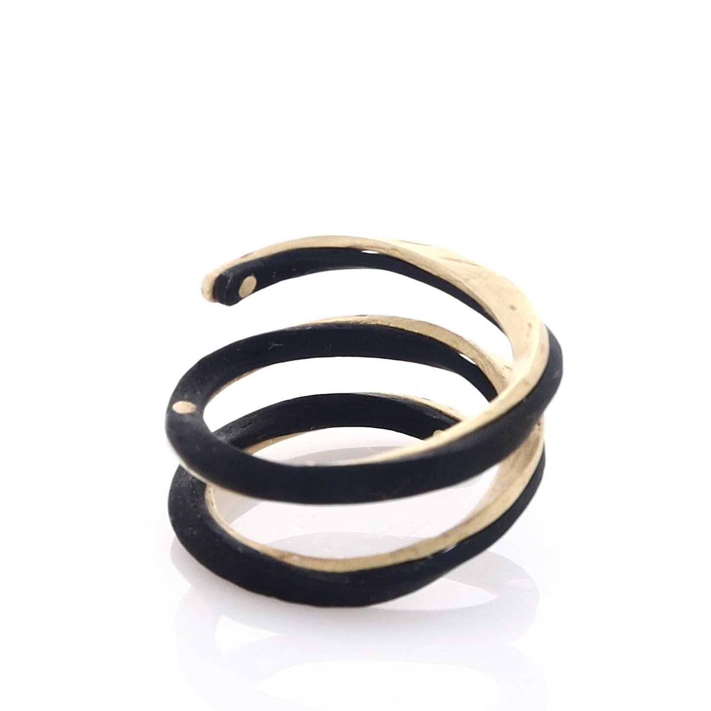 18k Yellow gold & Cobalt "Eclipse" Wire Ring