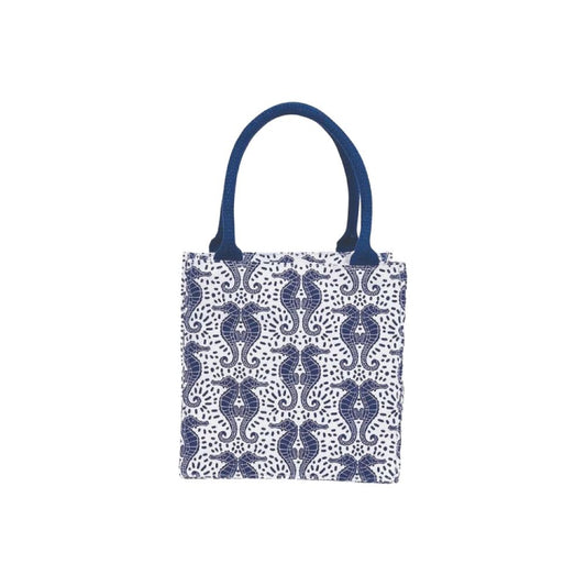 Rock Flower Paper Seahorses Itsy Bitsy Reusable Gift Bag Tote