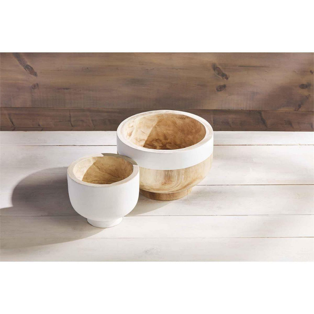 Mud Pie White Two-Tone Nested Bowl Set