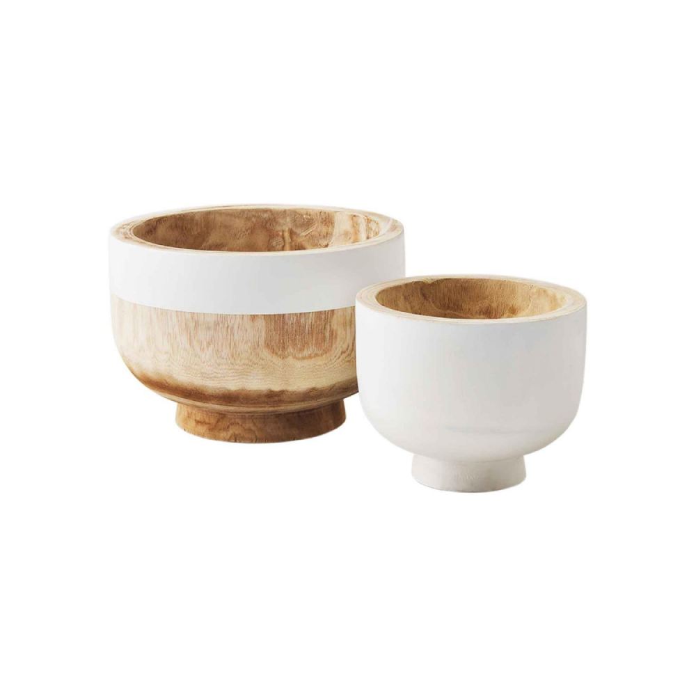 Mud Pie White Two-Tone Nested Bowl Set