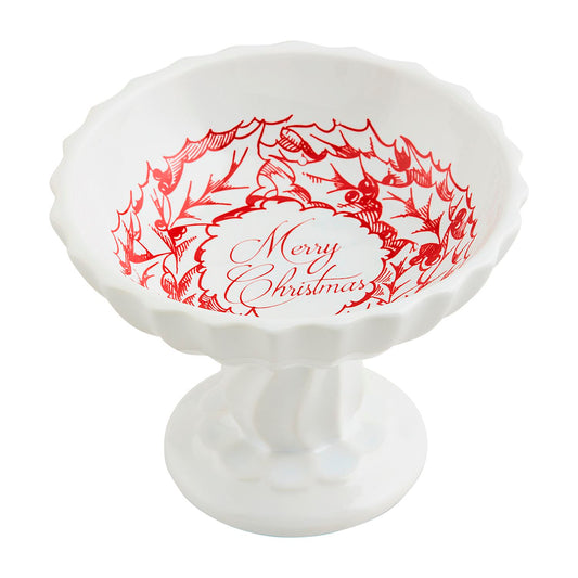 Mud Pie Toile Wreath Pedestal Candy Dish
