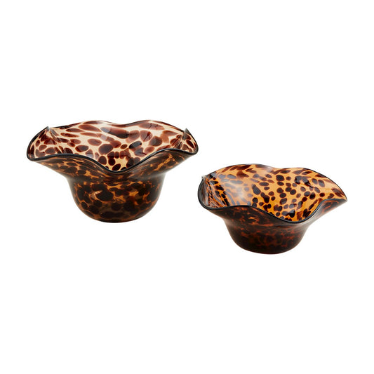 Mud Pie Ruffle Tortoise Glass Bowls