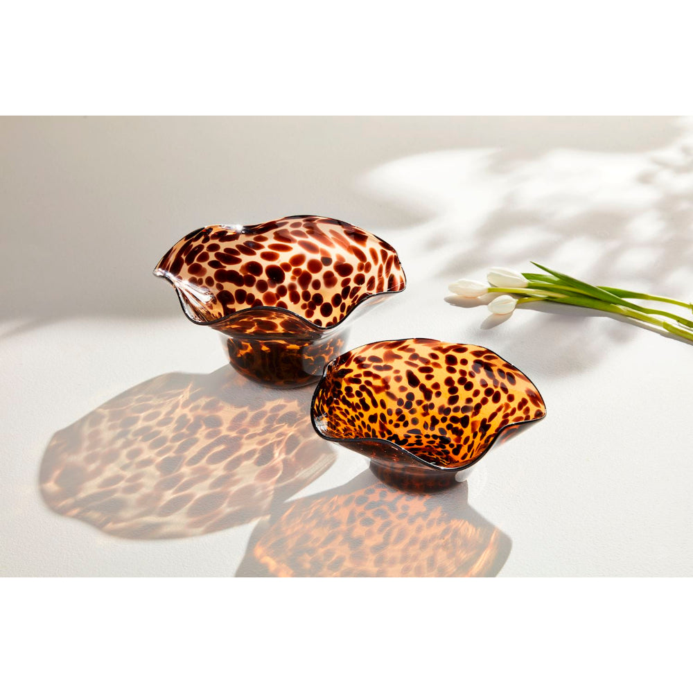 Mud Pie Ruffle Tortoise Glass Bowls
